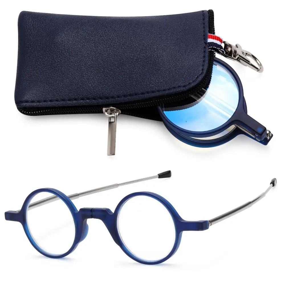 Leicht zu tragende Presbyopie-Brille für Damen und Herren, faltbar, mit Schlüsselanhänger-Etui, Mini-Lesebrille – Detail 8