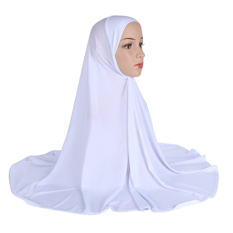 H023 Adults good size 90*80cm plain pray hijab muslim hijab scarf islamic headscarf hat armia pull on headwrap 4