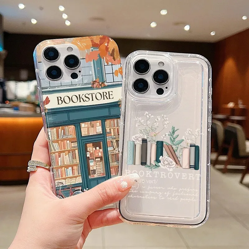 Transparent Floral Print Shockproof Phone Case - Soft Protective Cover