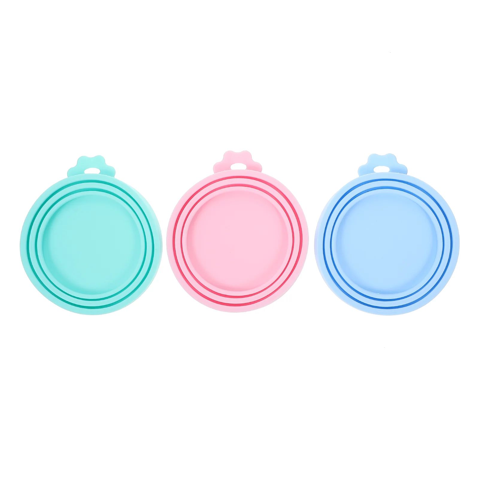

3Pcs Can Cover Cat Can Lids Silicone Can Lids Cat Can Covers Standard Size Green Blue