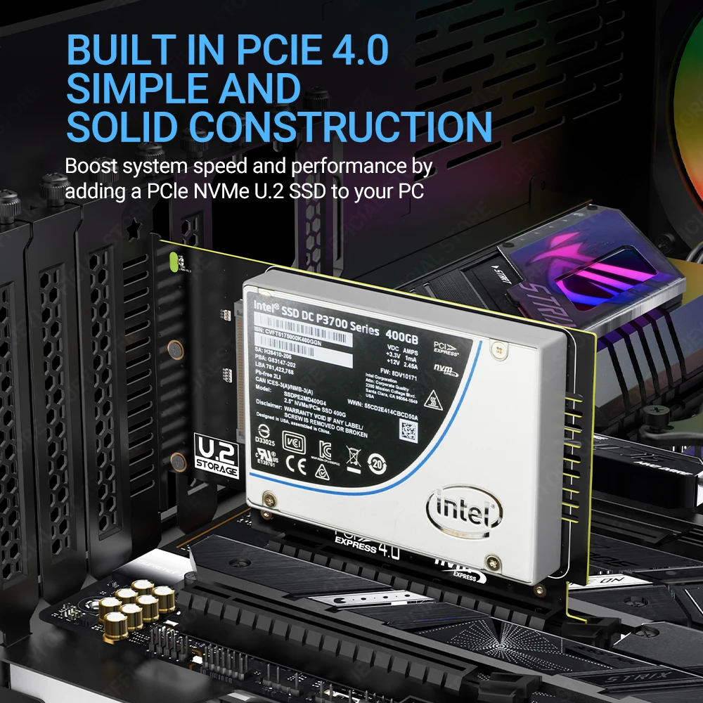 Adaptador Jeyi-u.2 para Pcie 4.0 Nvme 2.5 U.2 Sff8639 Ssd Cartão de Expansão Pcie x4 x8 X16 U.2 Ssd U.2 Drive Pex4sff8639 - Imagem 4