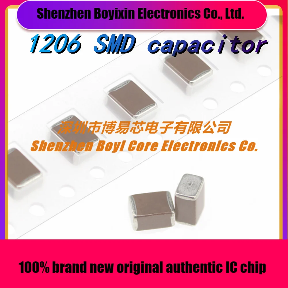

100Pcs 1206 SMD ceramic capacitors 10pF 100uF 100pF 1nF 10nF 15nF 100nF 0.1uF 1uF 2.2uF 4.7uF 10uF 47uF Various models