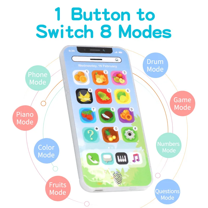Kids Early Educational Mobile Phone Toy Children English Learning Music Cellphone with Light and Sound for Baby Infant Gift 3