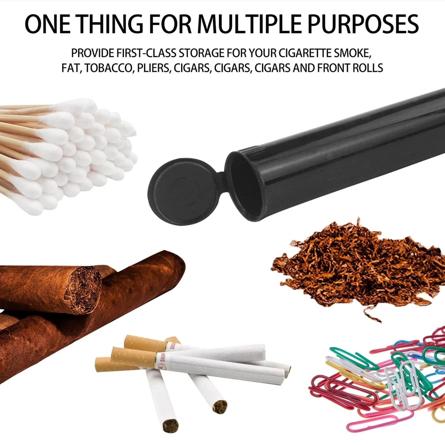 Set of 100 Waterproof Odor-Sealed 120mm Cigarette Storage Tubes with Lids
