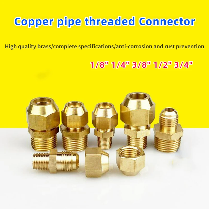

Copper Flaring Directly Connect 1/8" 1/4" 3/8" 1/4" Male Thread Brass Fitting Copper Expansion Estuary Flared Adapter Connector