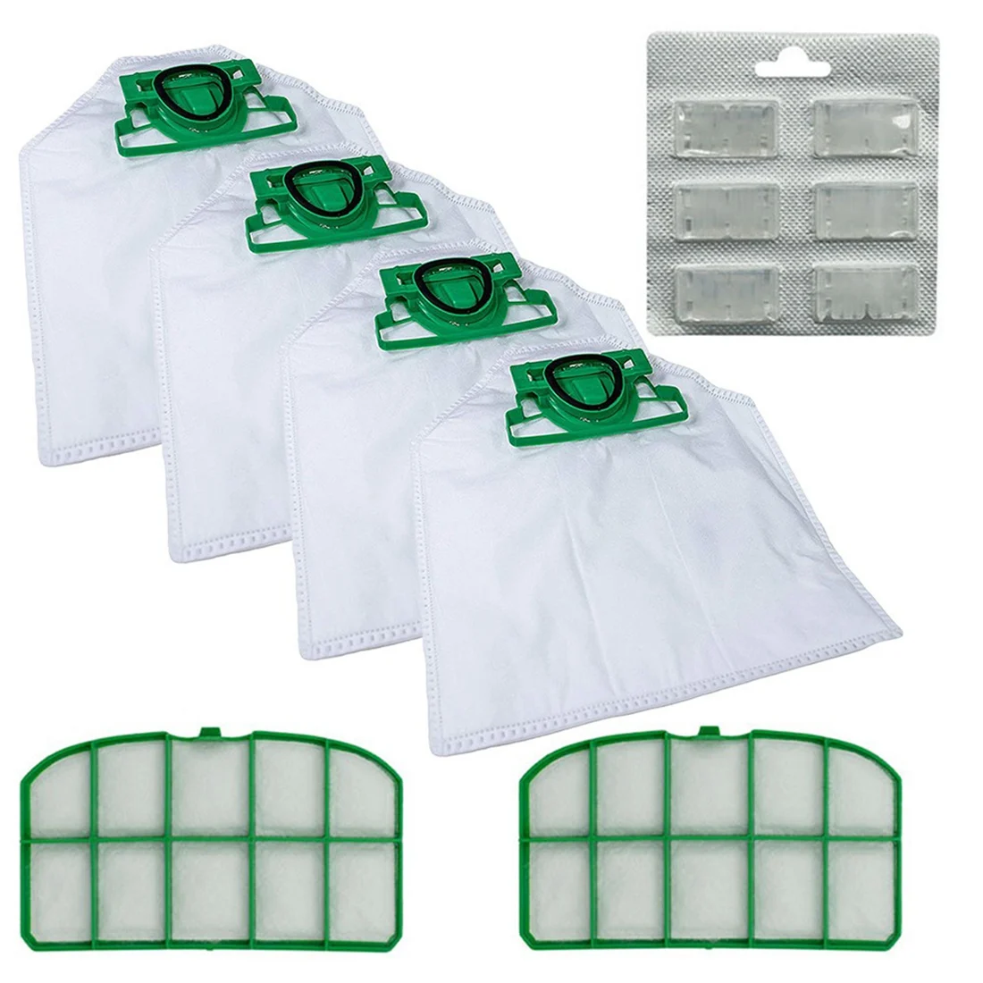 

Vacuum Cleaner Parts for Vorwerk Kobold VK 200/FP200,Include 4 Vacuum Cleaner Bags,2 Motor Filters,1 Fragrance Sticks