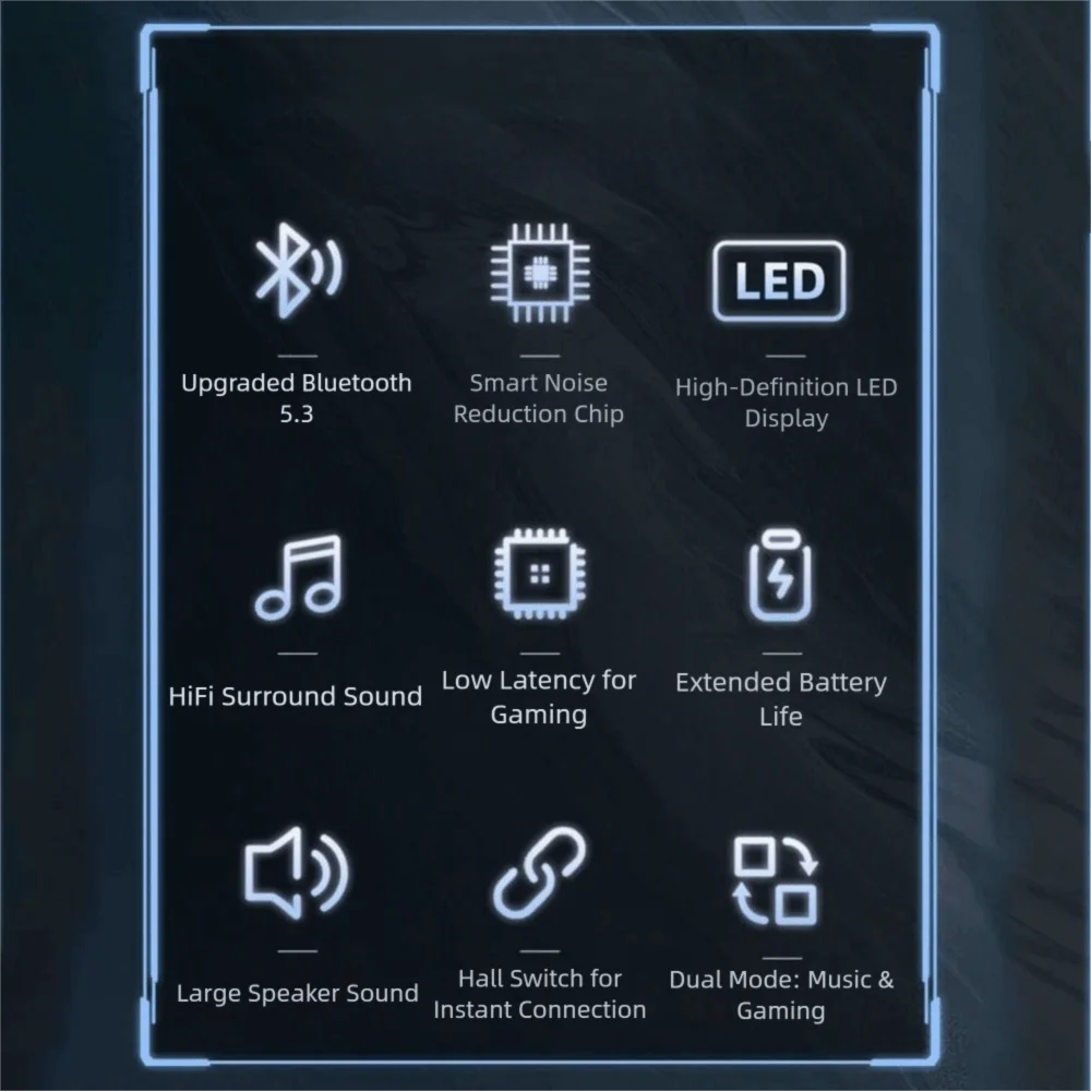 Premium Bluetooth 5.3 Noise-Cancelling Wireless Earbuds with LED Display and Waterproof Design