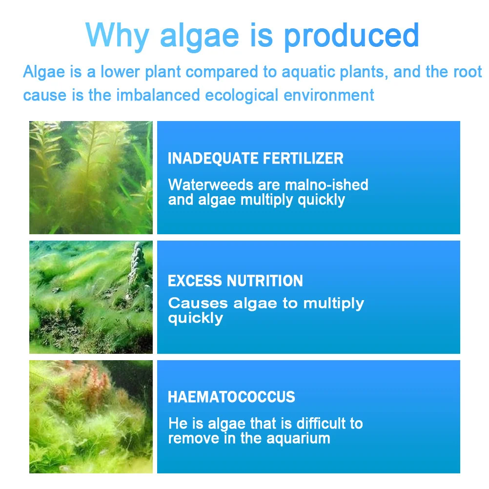 2 Bottle Algaecide Fish Tank Removing Moss and Tablets Remover Algin Removal Aquarium Purification fish tank water purifier,aquatic algae remover