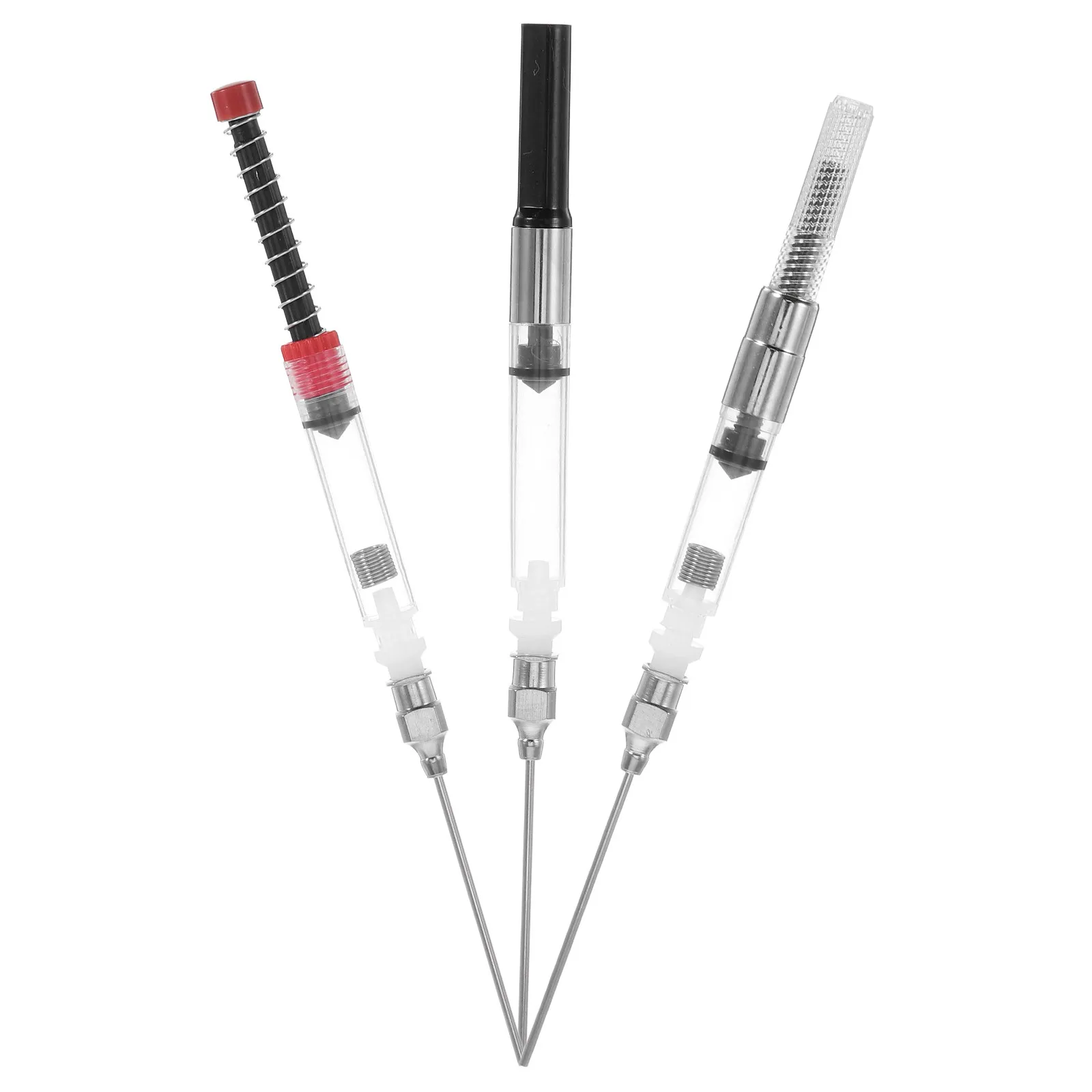 6pcs 만년필 변환기 3.4mm 2.6mm 잉크 충전 보조 학생 펜 흡수기 레드 실버 블랙 휴대용 문구 용품