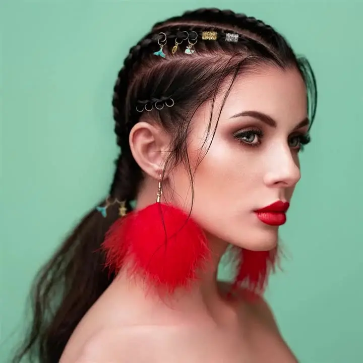 Tyqour Lot De 220 Bijoux De Cheveux Argentés Pour Tresses Et Dreadlocks – Perles Réglables Et Clips, Coffret De Rangement