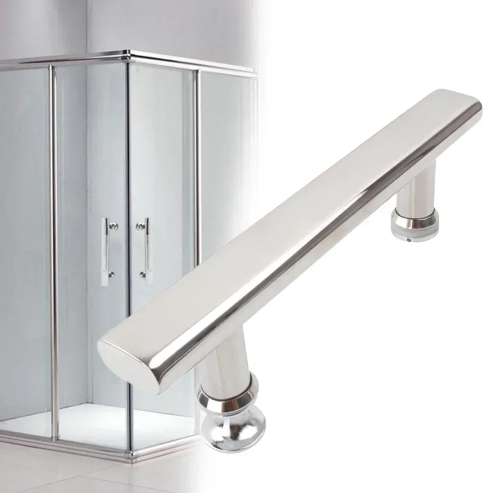 Garden Home Shower Door Handle Home Renovation Stylish 225*30mm Chrome Effect Silver Stainless Steel