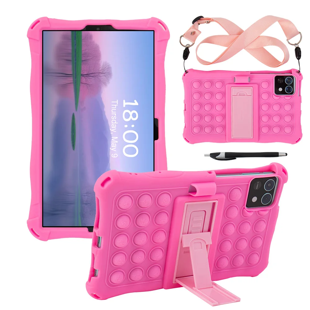 Children's Soft Silicone Tablet Cover with Stand and Strap - 8.7 Inch