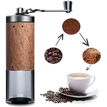 Novo manual moedor de café ajustável cerâmica cônica rebarbas moinho de grão de madeira dobrável aço inoxidável lidar com máquina de trituração de café