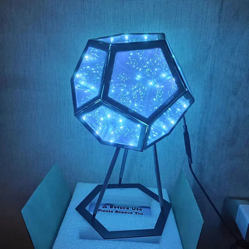 Infinite dodecaedro luce artistica creativa e fredda infinita colore luce notturna piena di tecnologia per la casa festa ornamenti camera da letto