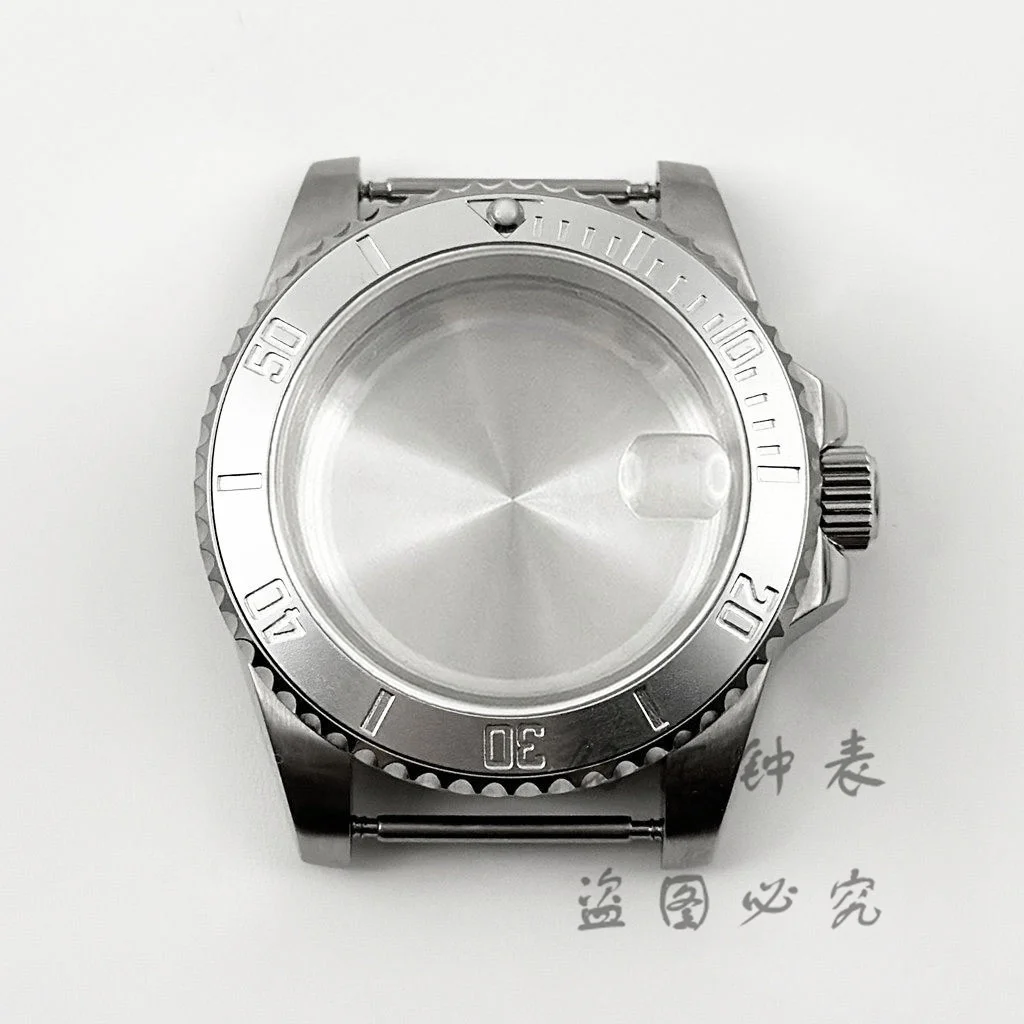 High-Quality 40MM GMT Watch Case with Aluminum Bezel, Stainless Steel Finish
