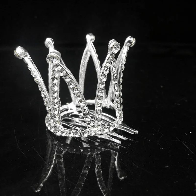 Fashion Luxury Silver Design Girl Crown Suitable Children Brithday Princess Crown Pretty Shiny Hair Ornament Versatile Hair Band