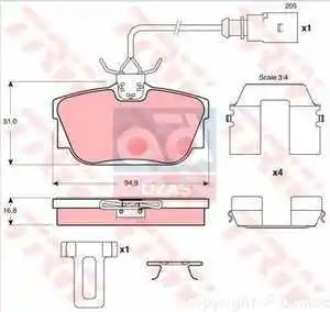 

Код магазина: GDB1369 для задней тормозной колодки 03 TPRT.T-4 + FS