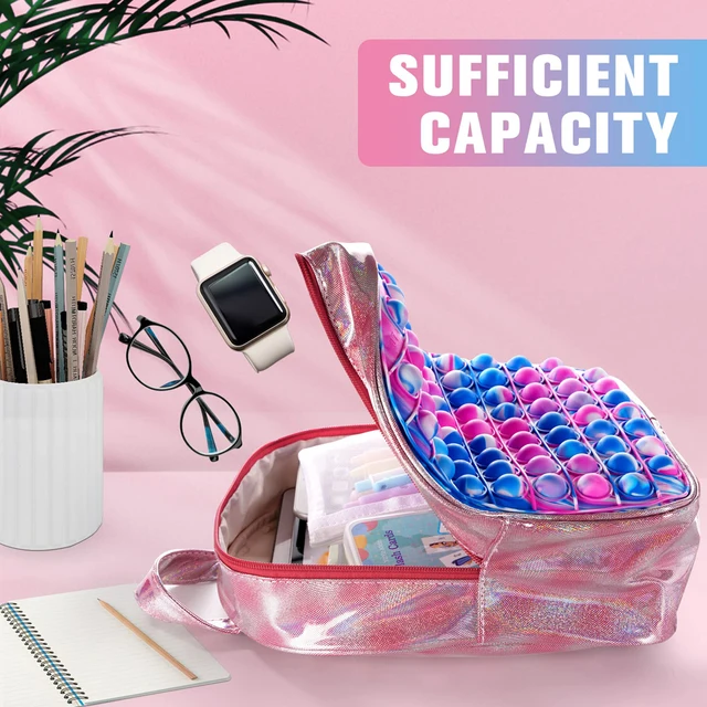 Backpack Pop Push Bubble Finger Toys School Bag Adult Anti Stress Reliever Squeeze Toys Antistress Pop Soft Squishy Gifts 3