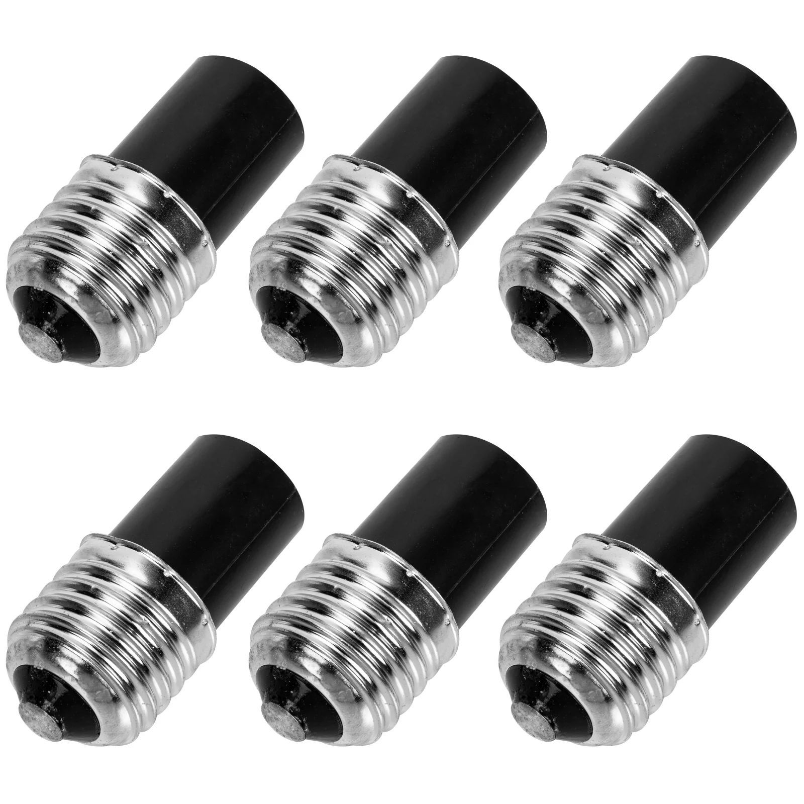 

6 Pcs Lamp Head E27 to E12 Holder Light Bulb Iron Nickel Plated Solderless Socket