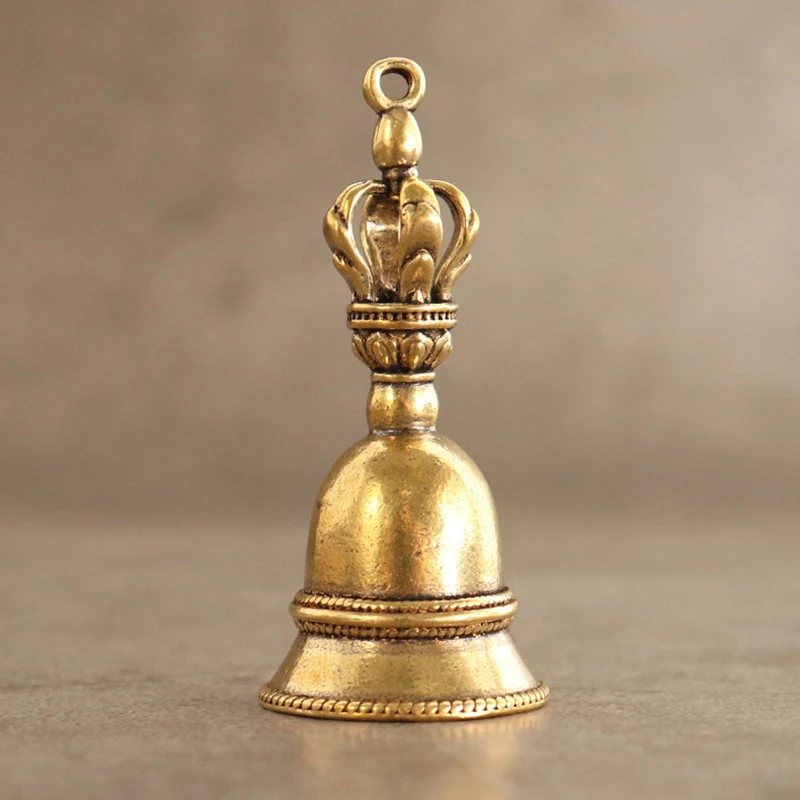 Description Picture 2 of item1PC Retro Copper Bell Wind Chimes Brass Crafts Die-casting Falling Wind Chimes Tibetan Bronze Bell Ideas Copper Bell Pendant