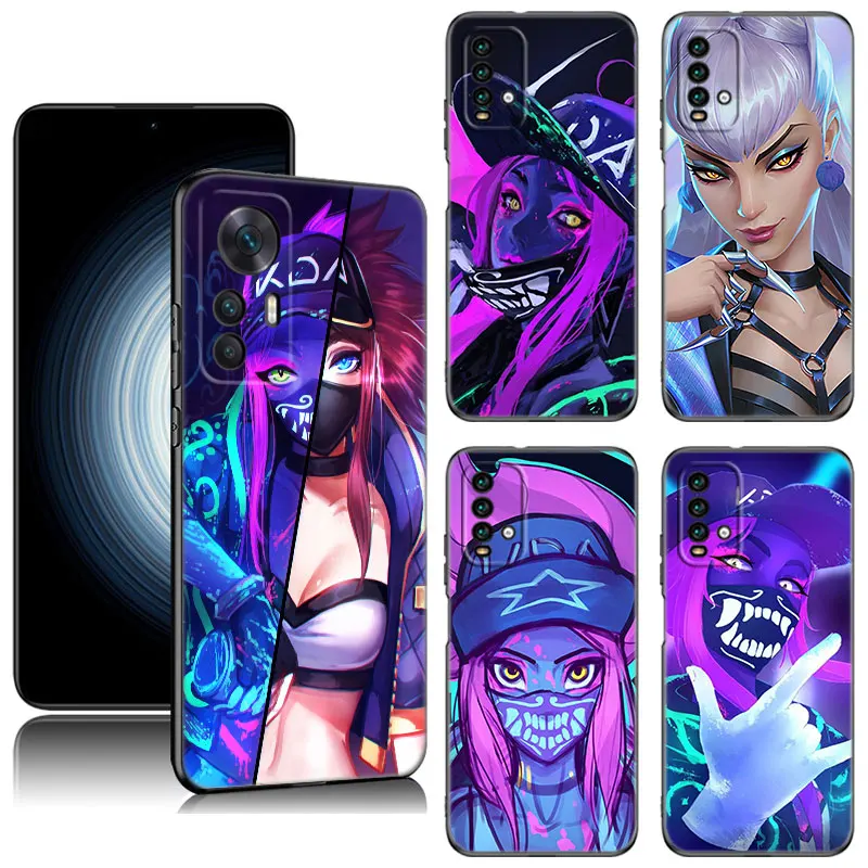 Чехол для телефона Kda Kaisa Ahri Akali для Xiaomi Redmi K40 K50 Gaming Note 5 6 K20 K60 Pro 7A 8A 9A 9C 9i 9T 10A 10C A1 A2 Plus, чехол