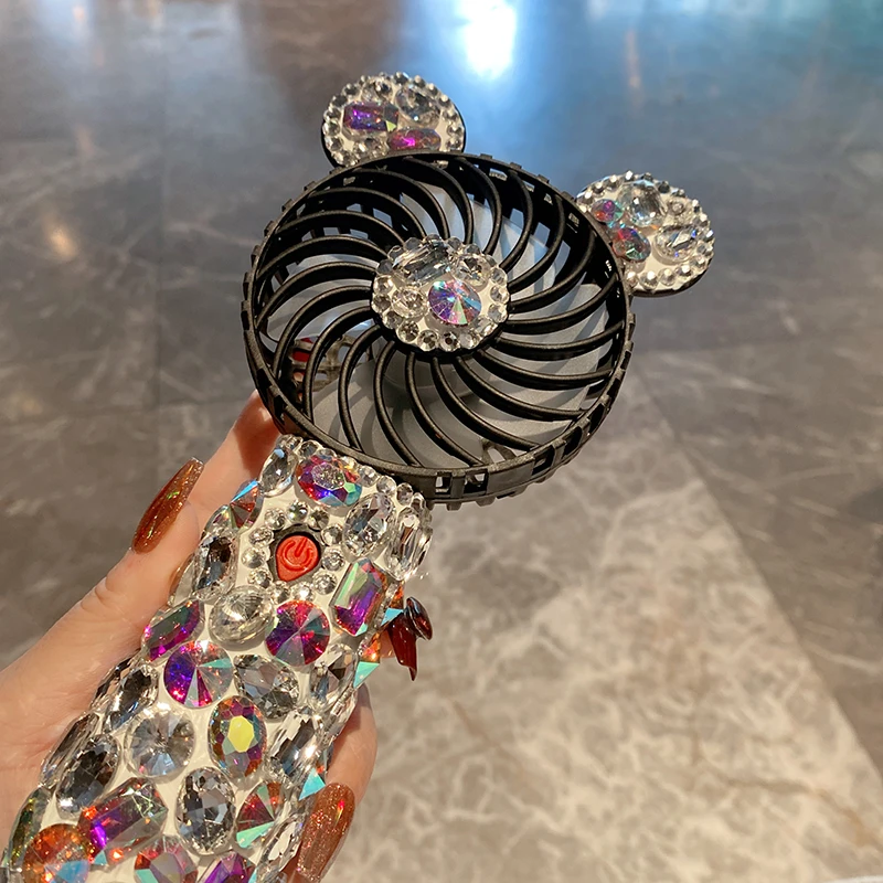 Portable Electric Fan with Rhinestones.