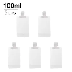 Set of 5 Refillable Travel Cosmetic Bottles and Pouches - Assorted Sizes (100ml - 5pcs)