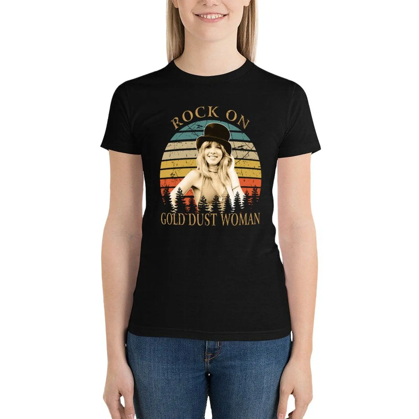 

Rock On Gold Dust Woman Stevie Nicks Shirt For Men Women Girls Tee T-Shirt female korean fashion Woman clothing