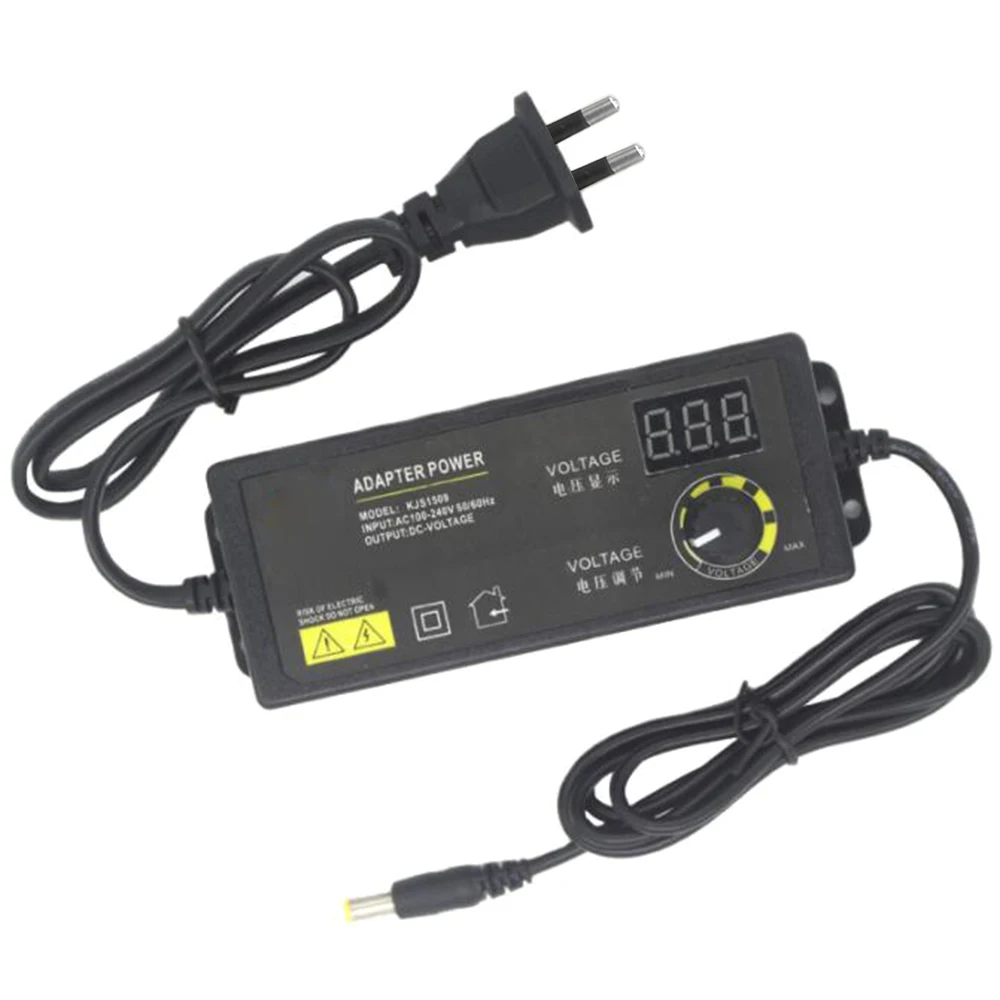 다양한 전압 3V 12V 24V 36V 조정 가능한 AC-DC 전원 공급 장치 어댑터 3V-36V-1.5A 잭 어댑터 플러그 EU 미국 가전 제품