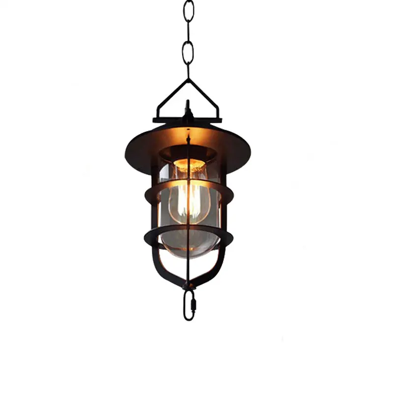 Loft American Country Retro Restaurant Chandelier Creative Personality Corridor Aisle Light Dock Iron Cage Pendent Light