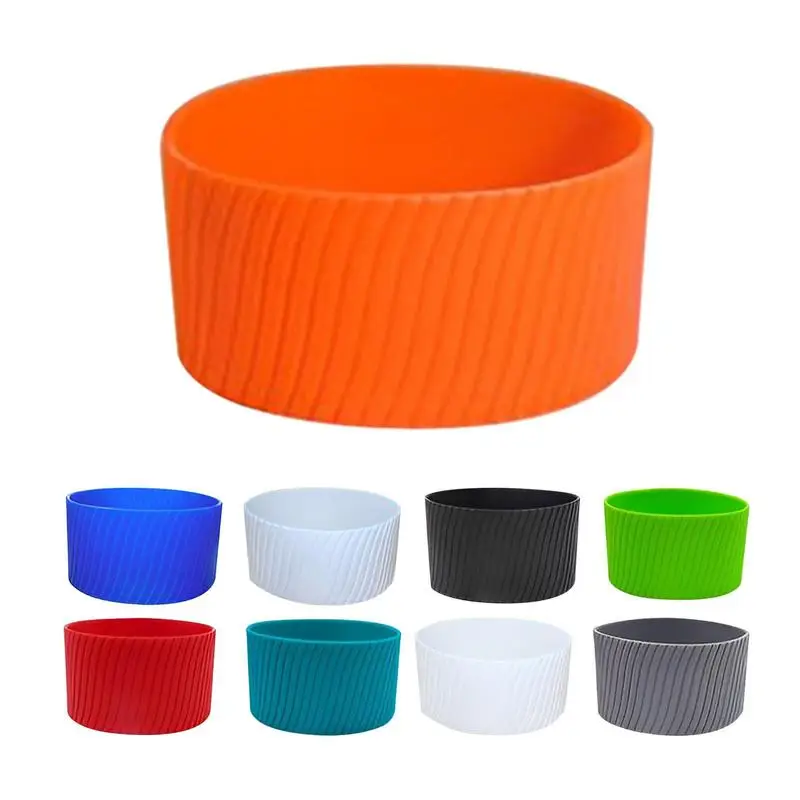 Silicone Cup Sleeve Reusable Non-slip Heat Insulation Colored Coffee Cup  Cover For Iced Hot Drink Water Bottle Cups Accessory - AliExpress