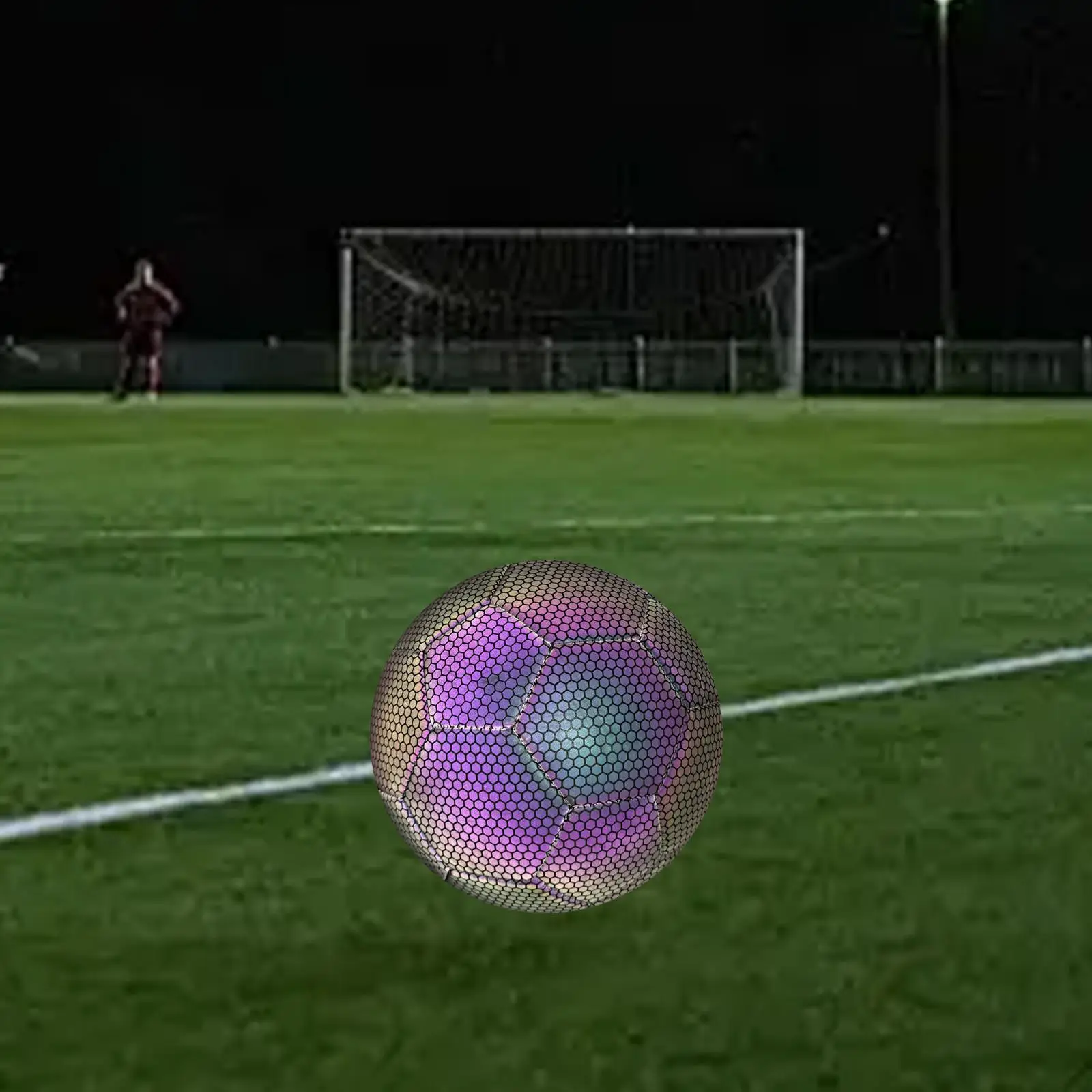 

Holographic Soccer Ball Size 5 Football Wear Resistant Glowing Ball Premium PU Leather Official Match Ball for Boys and Girls