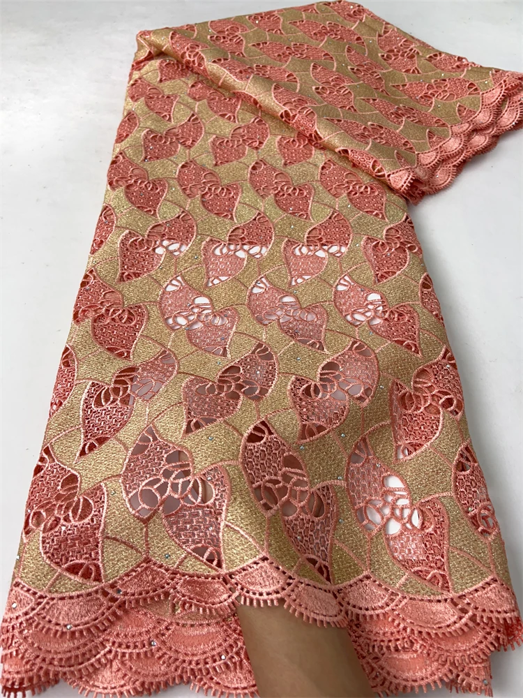 

Kalume нигерийская гипюровая кружевная ткань 2024, африканская Водорастворимая кружевная ткань высокого качества для свадебного платья, женская ткань F3681