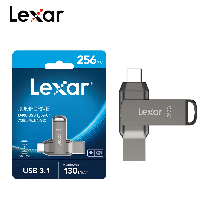 LEXAR JumpDrive Dual Drive D400 256GB USB 3.1 Type-C Pen Drive