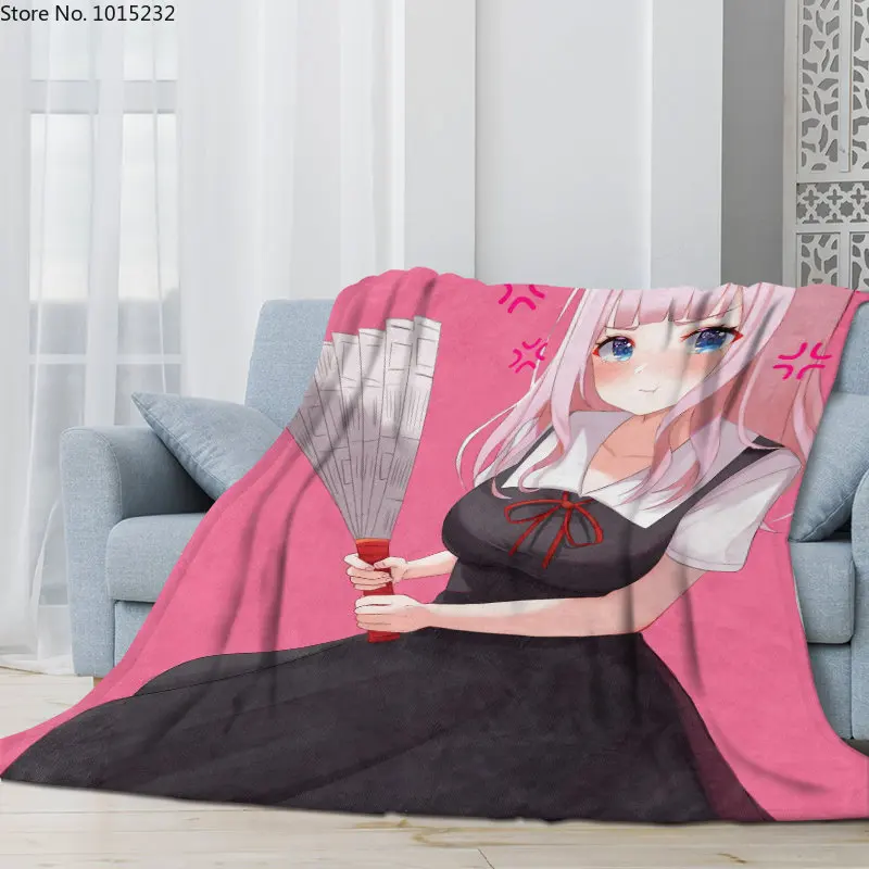 

Popular Anime Fujiwara Chika 3D Flannel Blanket Cartoon Character Thin Blanket Flannel Portable Home Travel Office Blanket 05