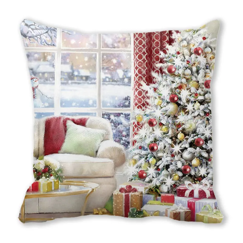Christmas Home Decor Cushion Cover Ornament Pillowcase 45x45cm Christmas Decorations
