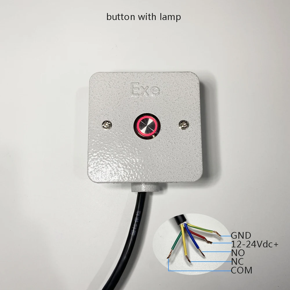 1Pcs Explosion Button 12-24Vdc Lamp NC/NO Dry Contact Auto Reset Wire Emergency Switch Security Alarm Panic Button