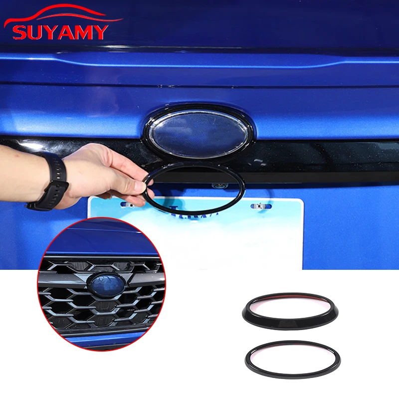 

For 2021-2023 Subaru WRX ABS Car Front Rear Logo Decoration Ring Stickers Trim Cover Emblems Frame Overlay Ring Car Accessories