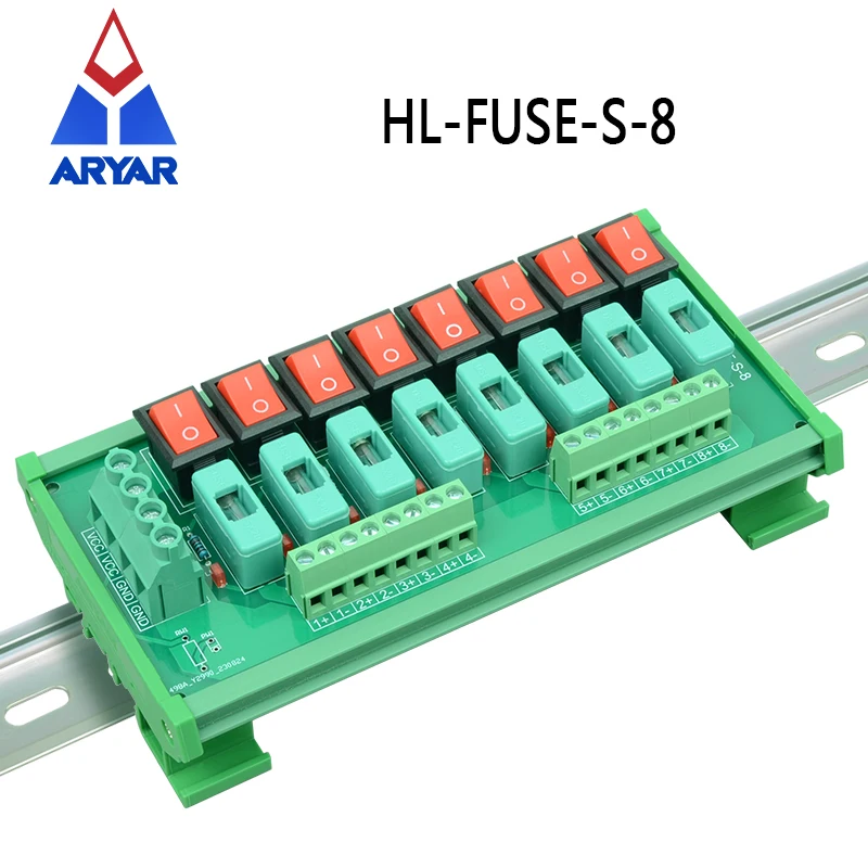 Enhanced Power Distribution Module with Integrated Switch and Fuse Protection - DIN Rail Mount
