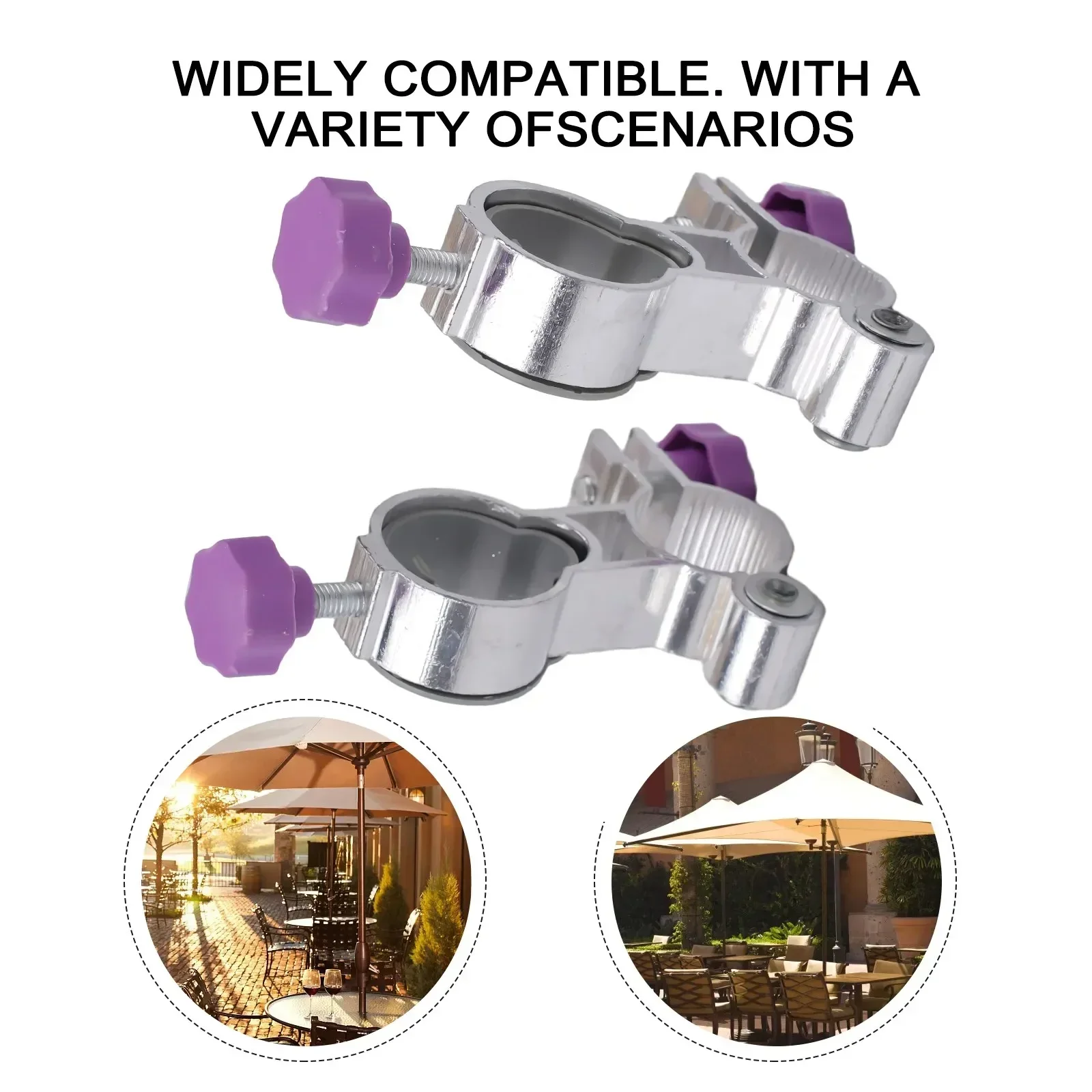 2Pcs Fixed Clip Brackets Clip On Mount 25mm For Outdoor Garden Chair Parasol Patio Balcony Deck Umbrella Holder