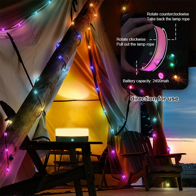 Solar RGB IC Camping Licht String App Steuerung Bluetooth LED einziehbare  Smart Music Rhythmus wasserdicht Indoor Outdoor Party Licht - AliExpress