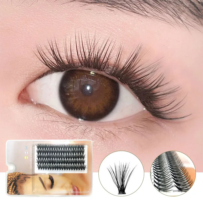 

Natural False Eyelashes DIY V-Shaped Lower Eyelashes Lower Eyelashes 100 Cluster V-Shaped Lash Grafting Individual Eyelashes