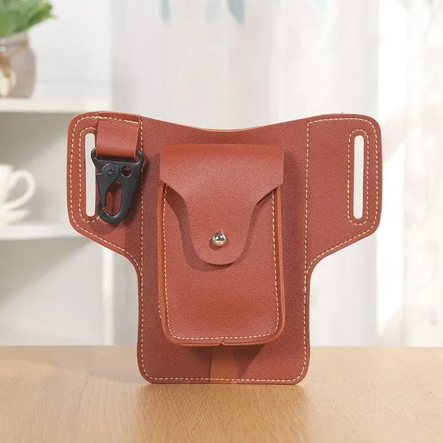 Genuine Bum Belt Cell Pouch Leg Leather For Case Packs Men Box Cigarette Men Phone Waist Lighter Outdoor 6-7.5inch Bag Hip