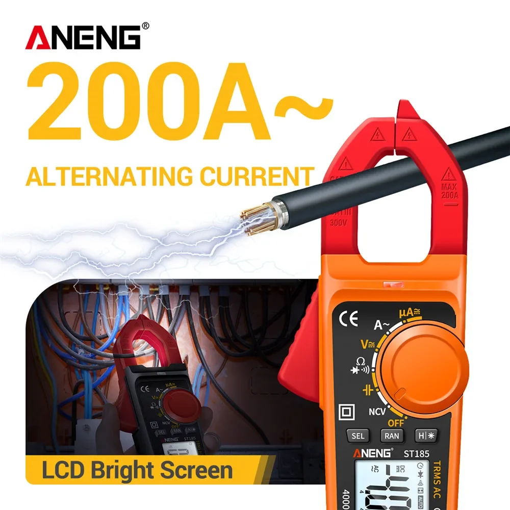 ANENG ST201 Professional Digital Multimeter 1999 Count Clamp Multimeter  Ammeter Capacitor Auto Voltage Tester Electric - AliExpress