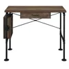 Computer Desks,Weathered Oak and Black 1-drawer Writing Desk,Office Desks 3