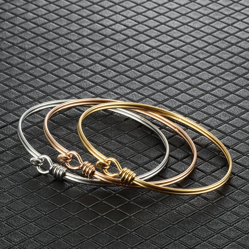 Bangle Bracelet Stainless Steel Bracelet 5pcs per lot Stainless Steel Wired Bangles 65mm Handmade Bracelet Basic DIY Jewelry Making Accessories