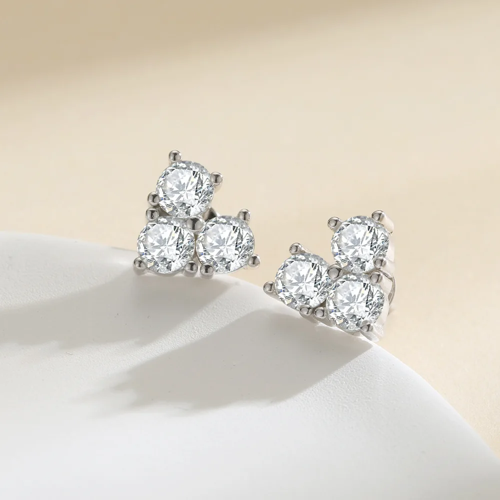 0.6cttw Moissanite Diamond Stud Earrings with Certificates 925 Sterling Silver Heart Shape Earring for Women Fine Jewelry KUTPF