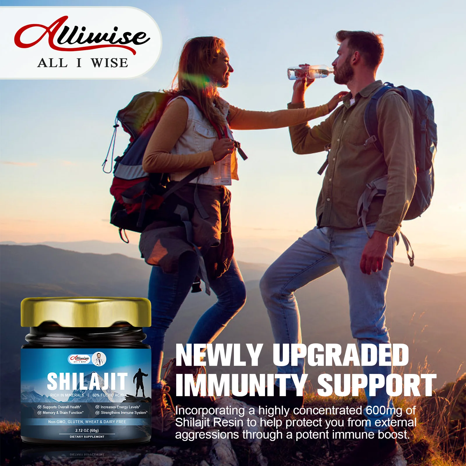 Alliwise ORGANIC 600Mg Minerals For Male Hormone Balance