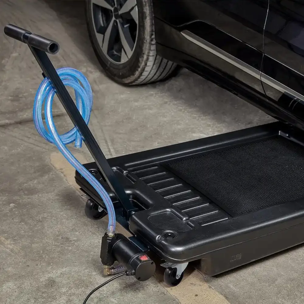 US 17 Gal. Oil Drain Pan with 180 Watt Electric Pump Low Profile Oil Drain Pan with 8.2 ft. Hose and Folding Handle for RVs