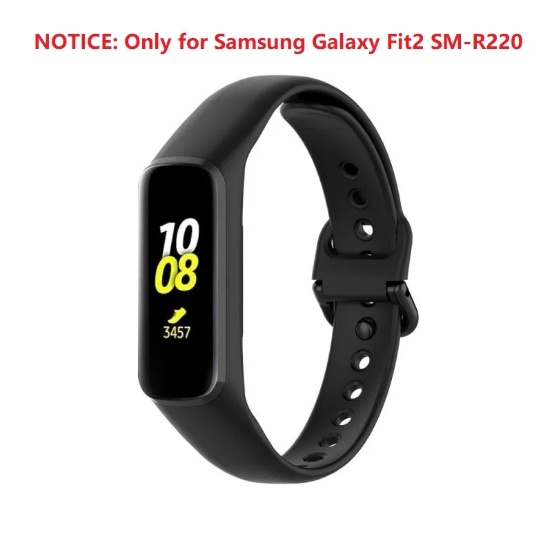 For Samsung Galaxy Fit 2 SM-R220 Soft Silicone Strap Wristband Replacement Bracelet 14 Optional Colors Smart Accessories